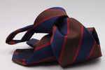 Brown, Navy blue and red stripe tie