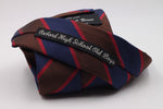 Brown, Navy blue and red stripe tie