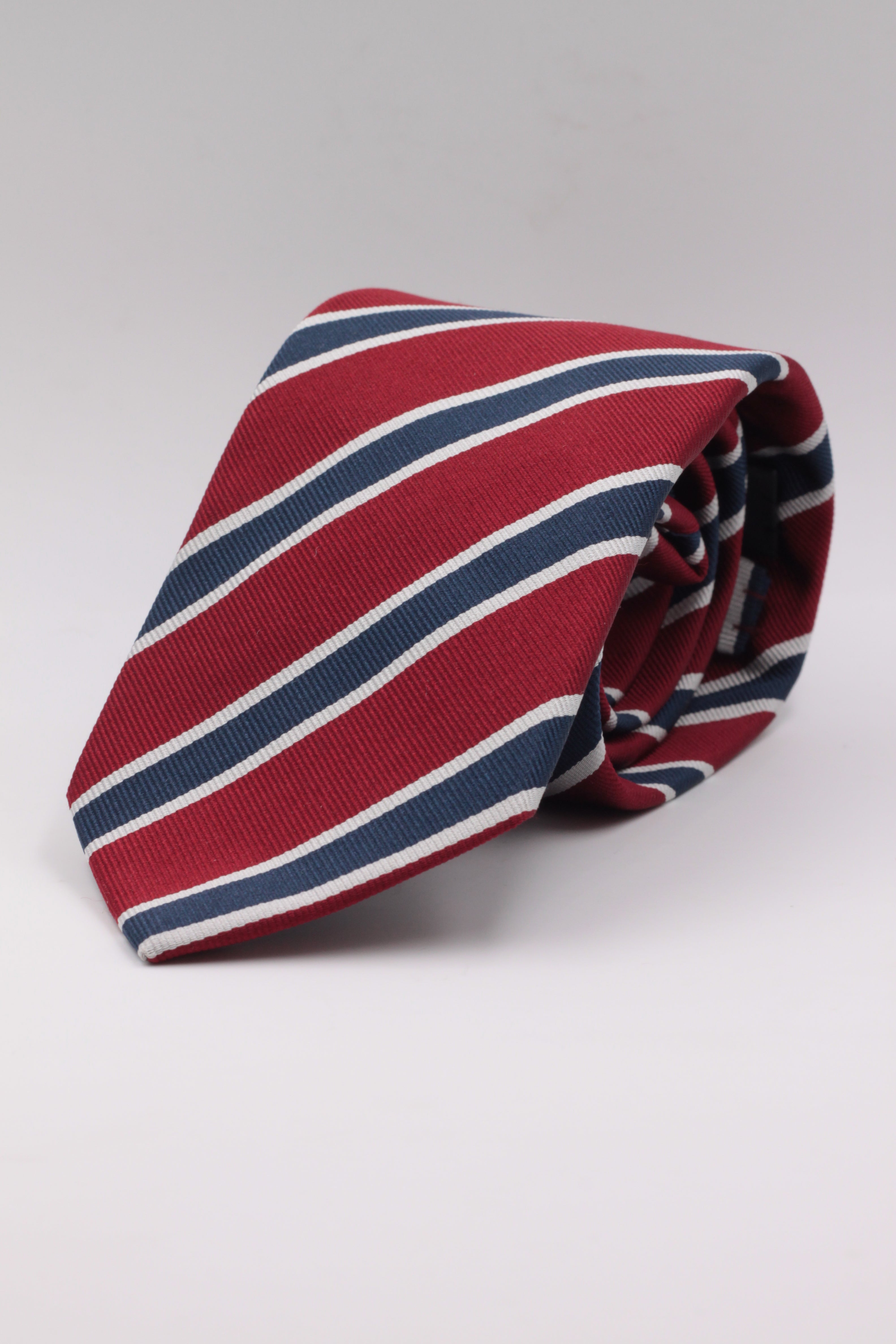 Red, Blue and white stripe tie
