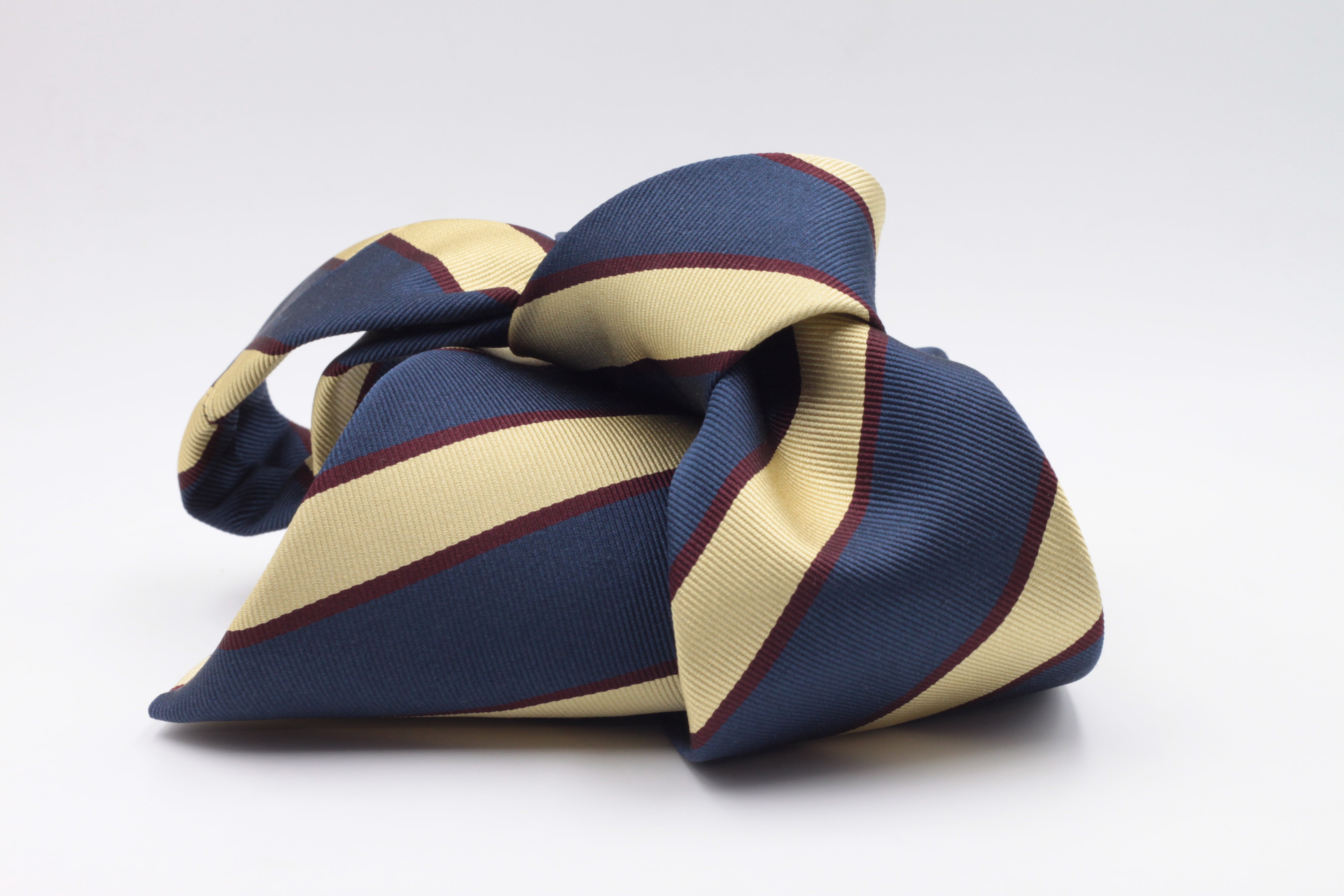 Navy blue, Yellow and Burgundy stripe tie