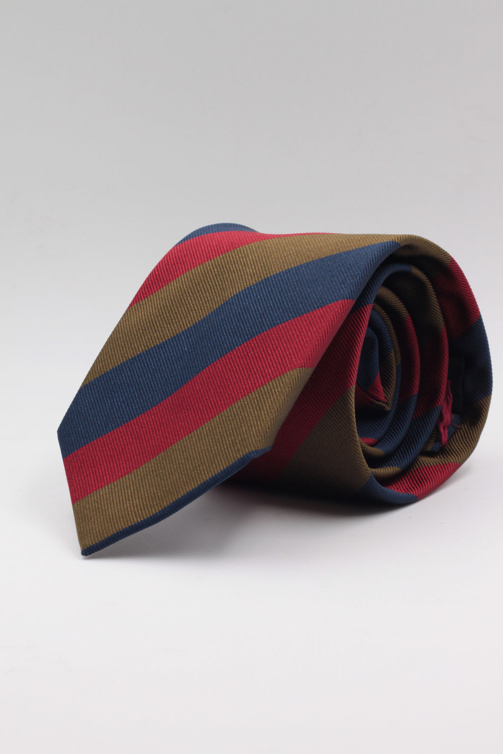 Red, Blue and Khaki stripe tie