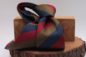 Red, Blue and Khaki stripe tie