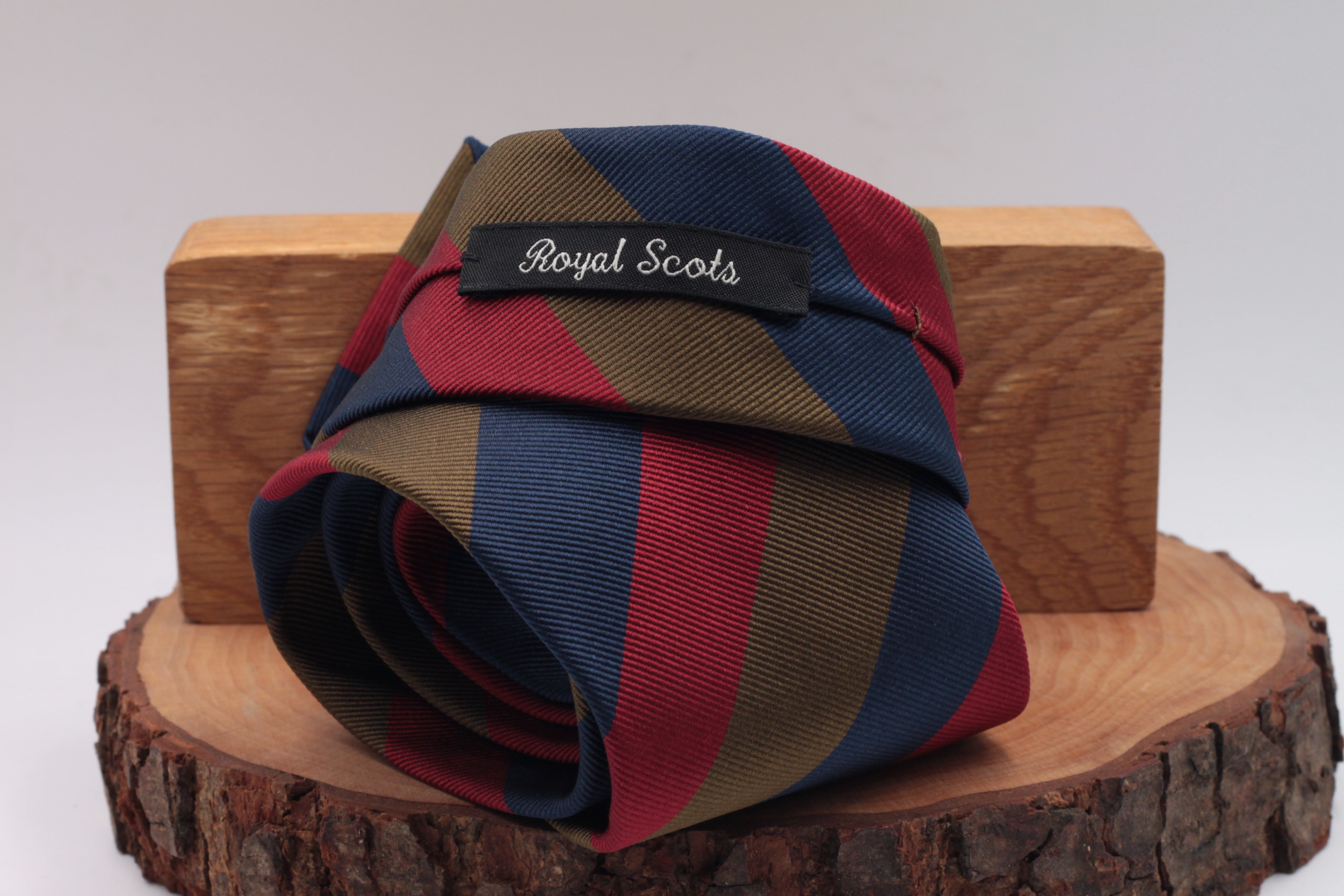 Red, Blue and Khaki stripe tie