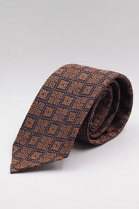 Gold end Blue motif tie