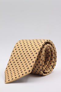 Yellow, white, blue and burgundy flower motif tie