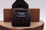 Brown, green, red and royal blue motif tie