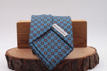 Royal blue, blue navy and orange motif tie