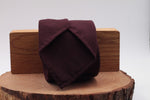 100% Super 140's Worsted Wool Gabardine 9 oz Unlined Hand rolled blades Burgundy plain tie Handmade in Rome, Italy 8 cm x 150 cm