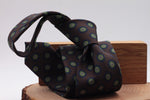 Brown, light green and dark blue medallion tie