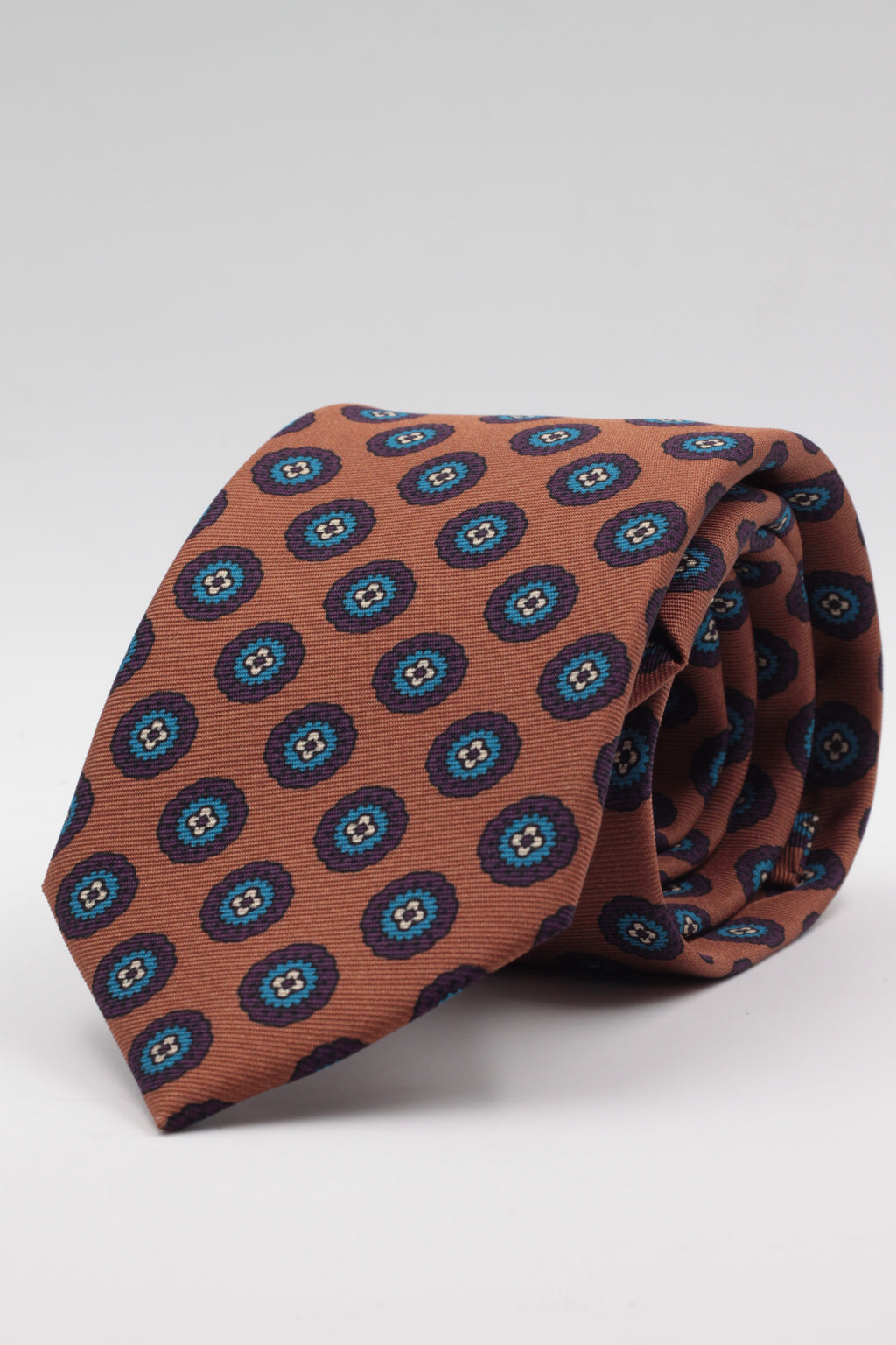 Hazel, burgundy and turquoise medallions tie