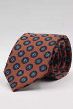 Hazel, burgundy and turquoise medallions tie
