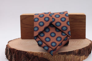 Hazel, burgundy and turquoise medallions tie