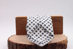 White, royal blue and grey motif tie