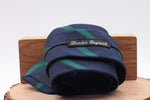 Holliday & Brown for Cruciani & Bella 100% Silk Jacquard  "Leinster Regiment" Navy blue  and green stripe tie Handmade in Italy 8 cm x 150 cm