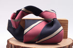 Drake's for Cruciani e Bella 100% Jacquard Silk Navy blue and pink, white and military green stripe tie 36 oz Handmade in London, England 8 cm x 150 cm N.B :