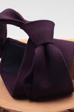 100% Silk Grenadine garza fina  Tipped Hand rolled blades Purple and black  tie Handmade in Rome, Italy 8 cm x 150 cm