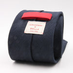 Cruciani & Bella 60% Linen, 40% Silk  Italian fabric Unlined Dark Blue unlined plain tie Handmade in Italy 8 cm x 150 cm