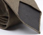 Cruciani & Bella 60% Linen, 40% Silk  Italian fabric Unlined Military Green unlined plain tie Handmade in Italy 8 cm x 150 cm