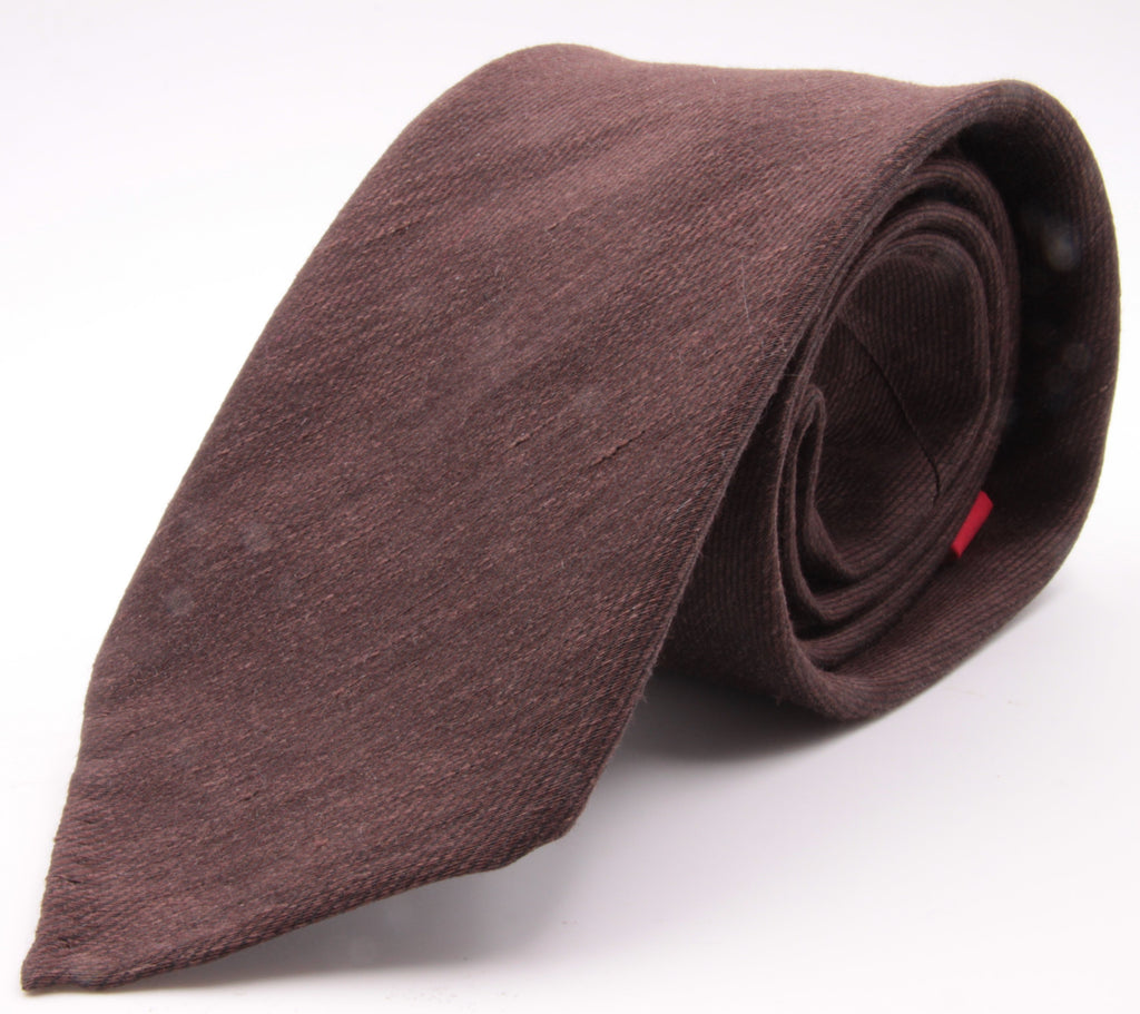 Cruciani & Bella 60% Linen, 40% Silk  Italian fabric Unlined Tobacco unlined plain tie Handmade in Italy 8 cm x 150 cm