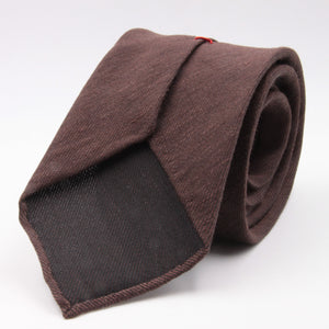 Cruciani & Bella 60% Linen, 40% Silk  Italian fabric Unlined Tobacco unlined plain tie Handmade in Italy 8 cm x 150 cm