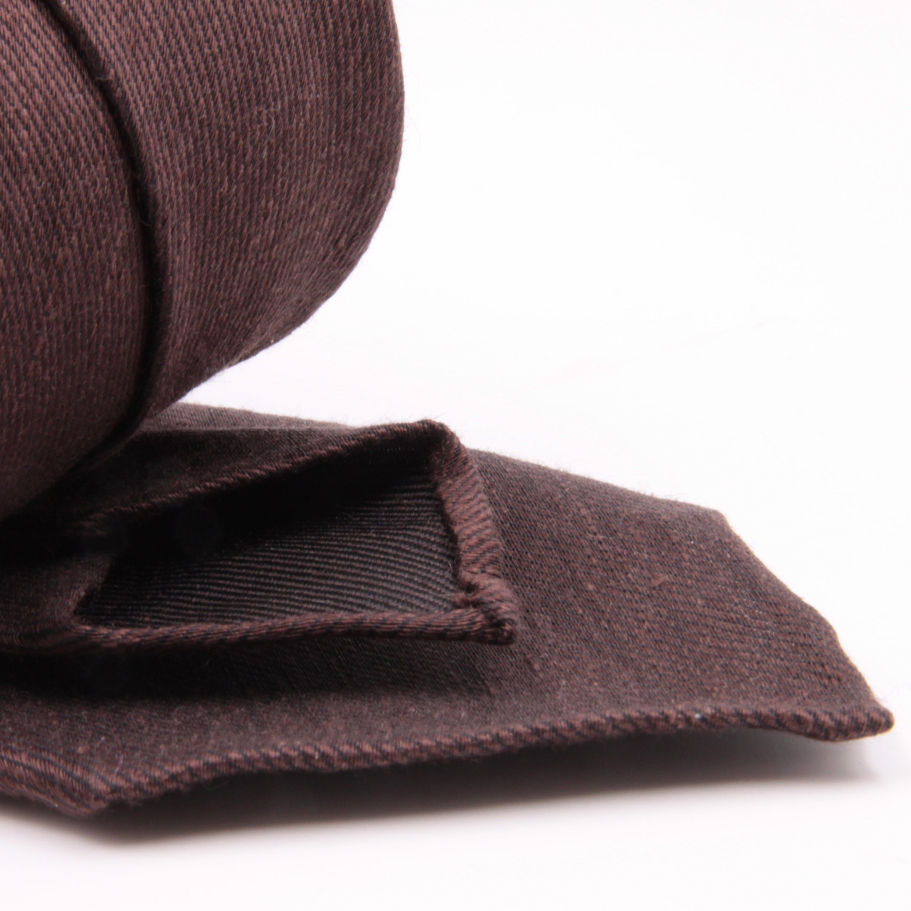 Cruciani & Bella 60% Linen, 40% Silk  Italian fabric Unlined Tobacco unlined plain tie Handmade in Italy 8 cm x 150 cm