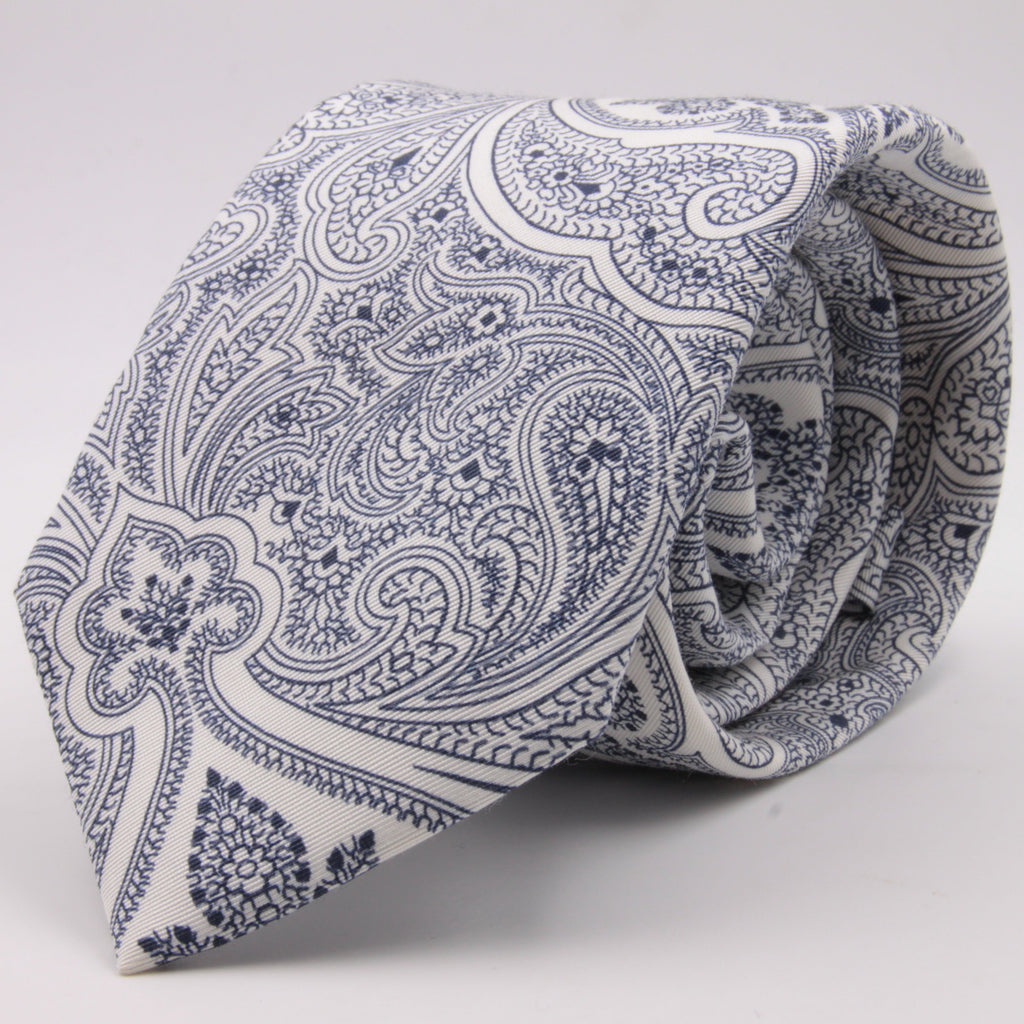 Navy Paisley Knitted Silk Tie – Drakes US