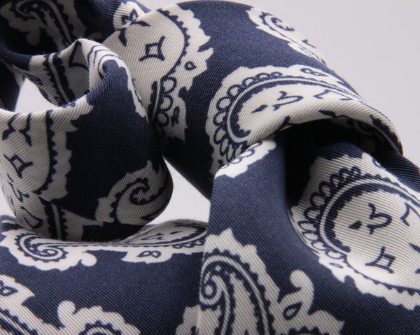 Navy Paisley Knitted Silk Tie – Drakes US