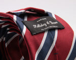 Holliday & Brown for Cruciani & Bella 100% Silk Jacquard  Regimental "Old Finchley" Red, Blue and White stripes tie Handmade in Italy 8 cm x 150 cm #5435