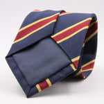 Holliday & Brown for Cruciani & Bella 100% Silk Jacquard  Regimental "Royal army Veterinary Corps" Blue, Red and Yellow stripes tie Handmade in Italy 8 cm x 150 cm #5436