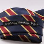 Holliday & Brown for Cruciani & Bella 100% Silk Jacquard  Regimental "Royal army Veterinary Corps" Blue, Red and Yellow stripes tie Handmade in Italy 8 cm x 150 cm #5436