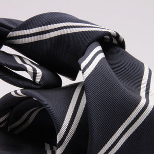 Holliday & Brown for Cruciani & Bella 100% Silk Jacquard  Regimental "Old Harovians" Blue and white stripe tie Handmade in Italy 8 cm x 150 cm