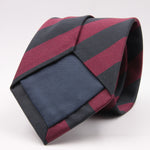 Holliday & Brown for Cruciani & Bella 100% Silk Jacquard  Regimental "Brigade of Guards" Blue Black and Wine stripes tie Handmade in Italy 8 cm x 150 cm #5113