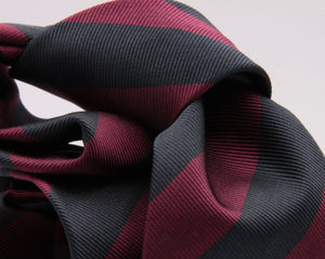 Holliday & Brown for Cruciani & Bella 100% Silk Jacquard  Regimental "Brigade of Guards" Blue Black and Wine stripes tie Handmade in Italy 8 cm x 150 cm #5113