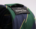 Holliday & Brown for Cruciani & Bella 100% Silk Jacquard  Regimental "Royal Highland Fusiliers" Blue, Green and Yellow stripes tie Handmade in Italy 8 cm x 150 cm #5114