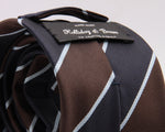 Holliday & Brown for Cruciani & Bella 100% Silk Jacquard  Regimental "University College Hospital" Blue, Brown and Light Blue stripes tie Handmade in Italy 8 cm x 150 cm #5117