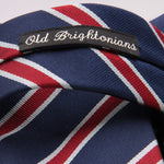 Holliday & Brown for Cruciani & Bella 100% Silk Jacquard  Regimental "Old Brightonians" Blue, Red and white stripes tie Handmade in Italy 8 cm x 150 cm #5121