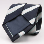 Holliday & Brown for Cruciani & Bella 100% Silk Jacquard  Regimental "Royal Observers Corps" Blue, Light Blue and White stripes tie Handmade in Italy 8 cm x 150 cm #5122