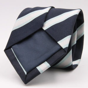Holliday & Brown for Cruciani & Bella 100% Silk Jacquard  Regimental "Royal Observers Corps" Blue, Light Blue and White stripes tie Handmade in Italy 8 cm x 150 cm #5122