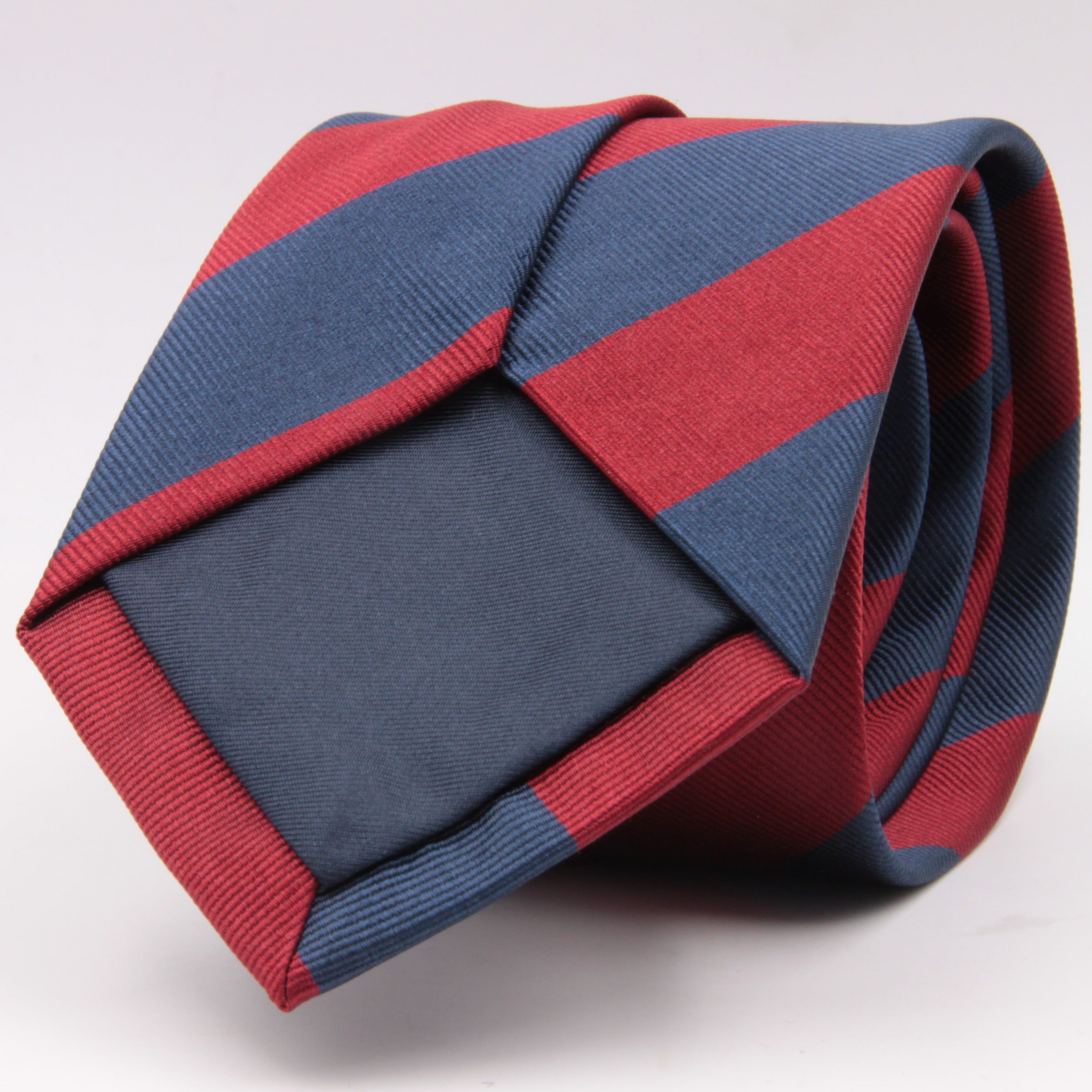 Holliday & Brown for Cruciani & Bella 100% Silk Jacquard  Regimental "Sidney Sussex College" Blue and Red stripes tie Handmade in Italy 8 cm x 150 cm #5123