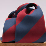 Holliday & Brown for Cruciani & Bella 100% Silk Jacquard  Regimental "Sidney Sussex College" Blue and Red stripes tie Handmade in Italy 8 cm x 150 cm #5123