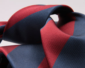 Holliday & Brown for Cruciani & Bella 100% Silk Jacquard  Regimental "Sidney Sussex College" Blue and Red stripes tie Handmade in Italy 8 cm x 150 cm #5123