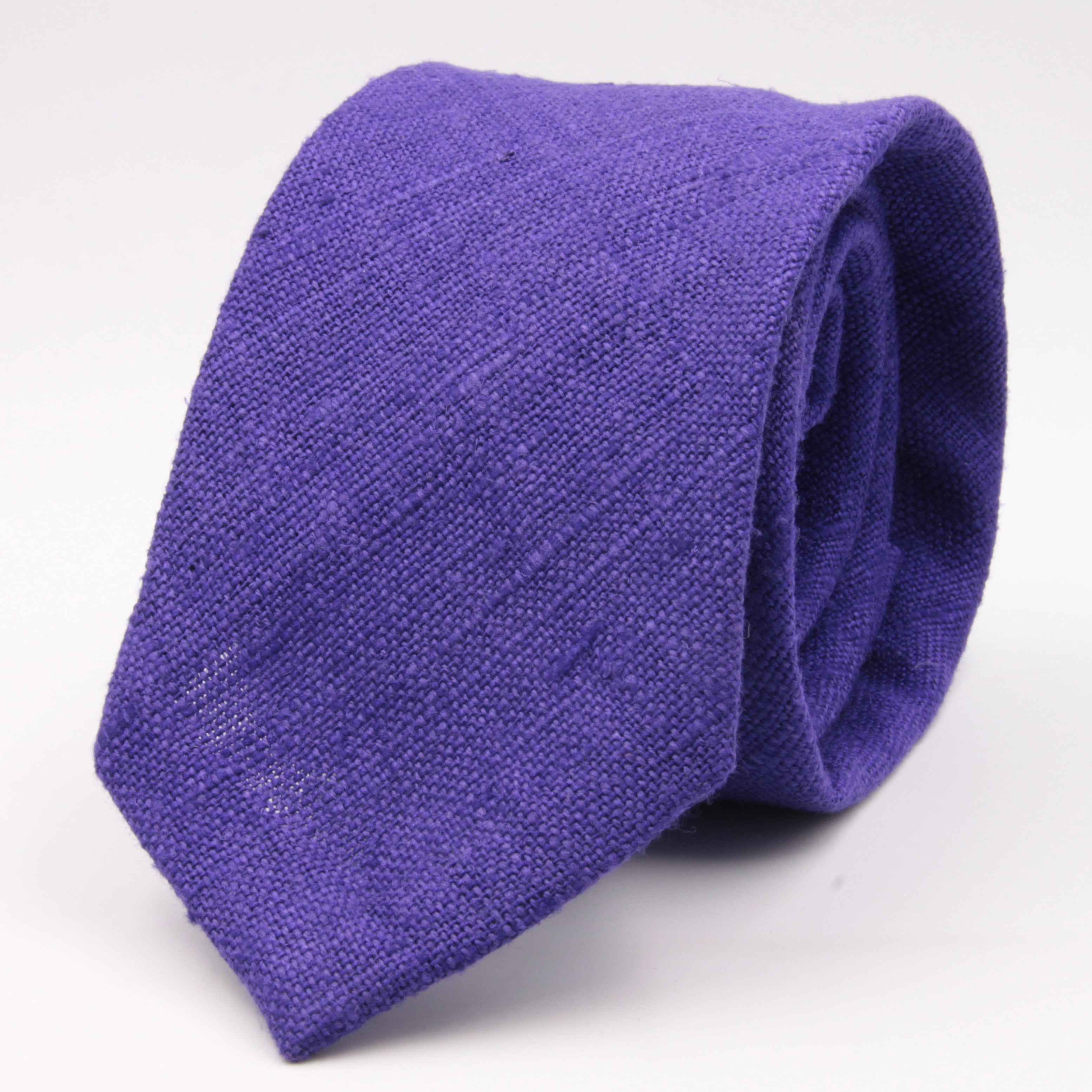 Drake's for Cruciani e Bella 100%  Tussah Silk Purple Unlined Tie Handmade in London, England 7 cm x 149 cm #5349