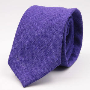 Drake's for Cruciani e Bella 100%  Tussah Silk Purple Unlined Tie Handmade in London, England 7 cm x 149 cm #5349