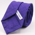 Drake's for Cruciani e Bella 100%  Tussah Silk Purple Unlined Tie Handmade in London, England 7 cm x 149 cm #5349