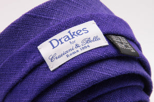 Drake's for Cruciani e Bella 100%  Tussah Silk Purple Unlined Tie Handmade in London, England 7 cm x 149 cm #5349