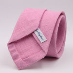 Drake's for Cruciani e Bella 100%  Tussah Silk Pink Unlined Tie Handmade in London, England 7 cm x 149 cm #5352