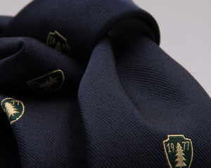 Drake's for Cruciani e Bella 100%  Woven Silk Tipped Blue, Green and Yellow Motif tie Handmade in London, England 8 cm x 150 cm #3652