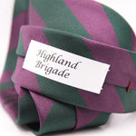 Cruciani & Bella 100% Silk Slim Shape Jacquard  Unlined Regimental "Highland Brigade" Blue and Wine stripes tie Handmade in Italy 8 cm x 150 cm #6135