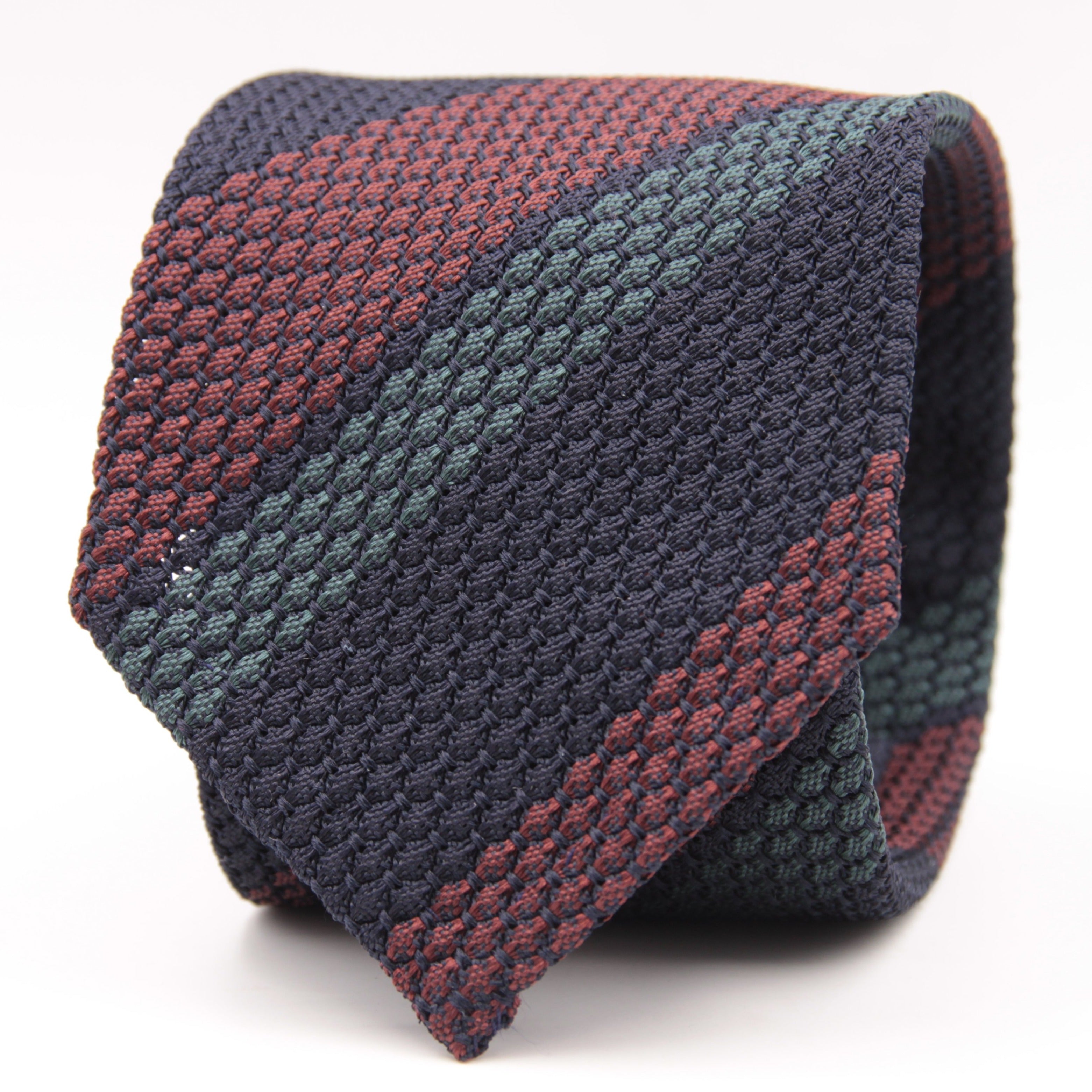 Cruciani & Bella 100% Silk Garza Grossa Woven in Italy Unlined Hand rolled blades Blue, Wine and Light Blue Handmade in Italy 8 cm x 150 cm #6102