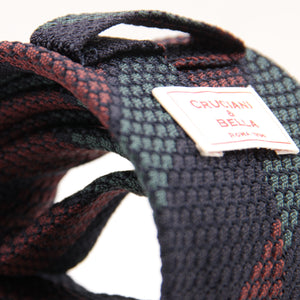 Cruciani & Bella 100% Silk Garza Grossa Woven in Italy Unlined Hand rolled blades Blue, Wine and Light Blue Handmade in Italy 8 cm x 150 cm #6102
